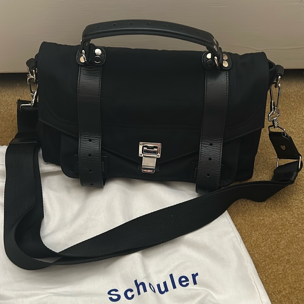 Proenza Schouler Medium Black PS1 Nylon Crossbody Bag